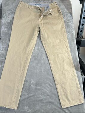 Peter Millar Mens Pants Beige Soft Touch Pima Twill Trouser Stretch Golf Size 36